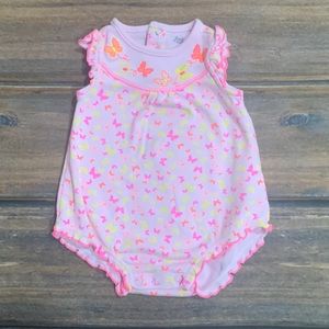 First Moments 3 Month Girls Pink Butterfly Romper